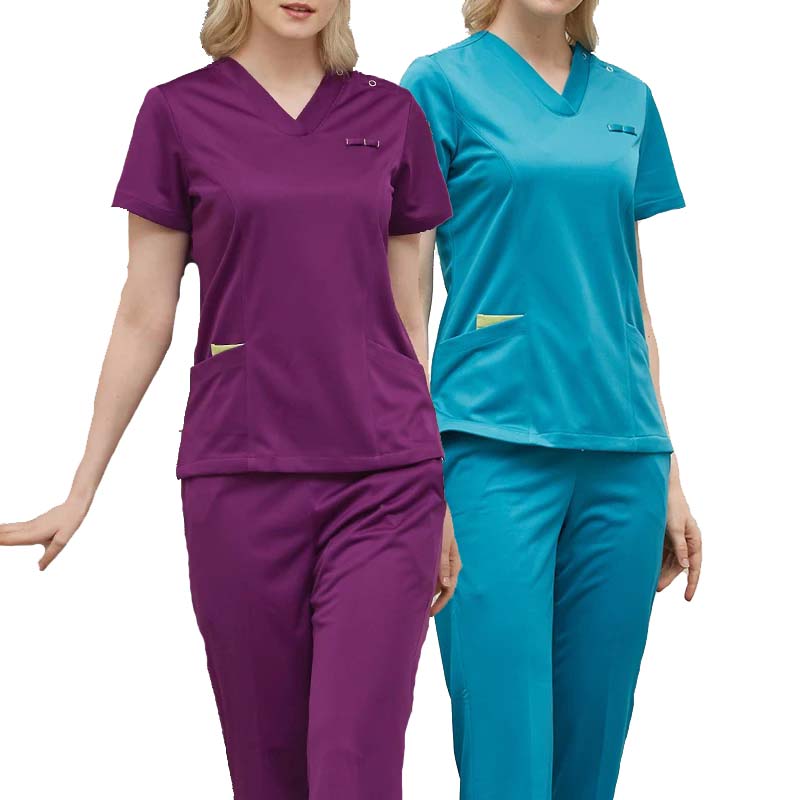 Anti-Falten-Frauen Krankenschwester Scrub Sets Tops Hosen Hosen Krankenhausuniformen